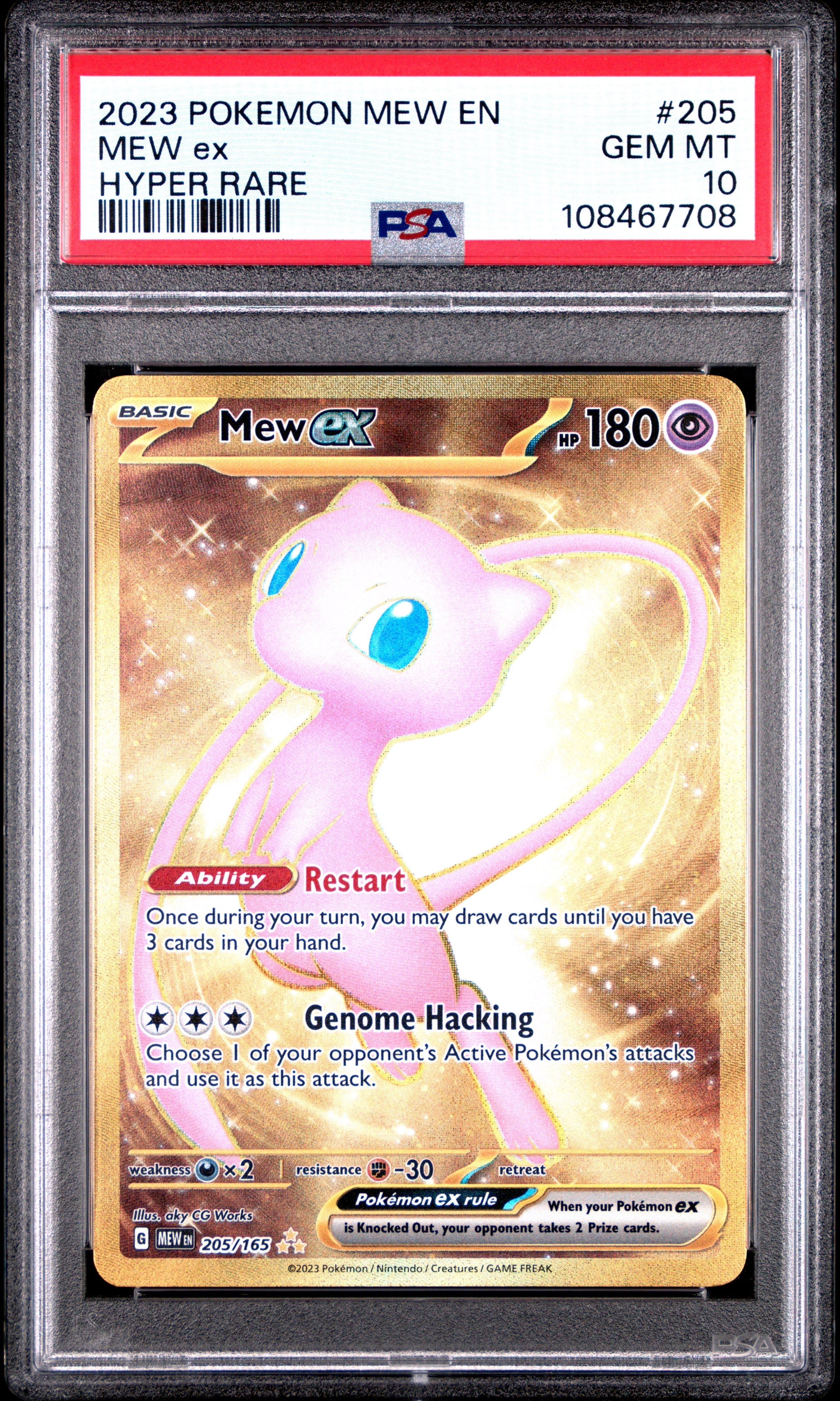 PSA GEM MT 10 Mew Ex (205/165) [Mew En-151] - 108467708