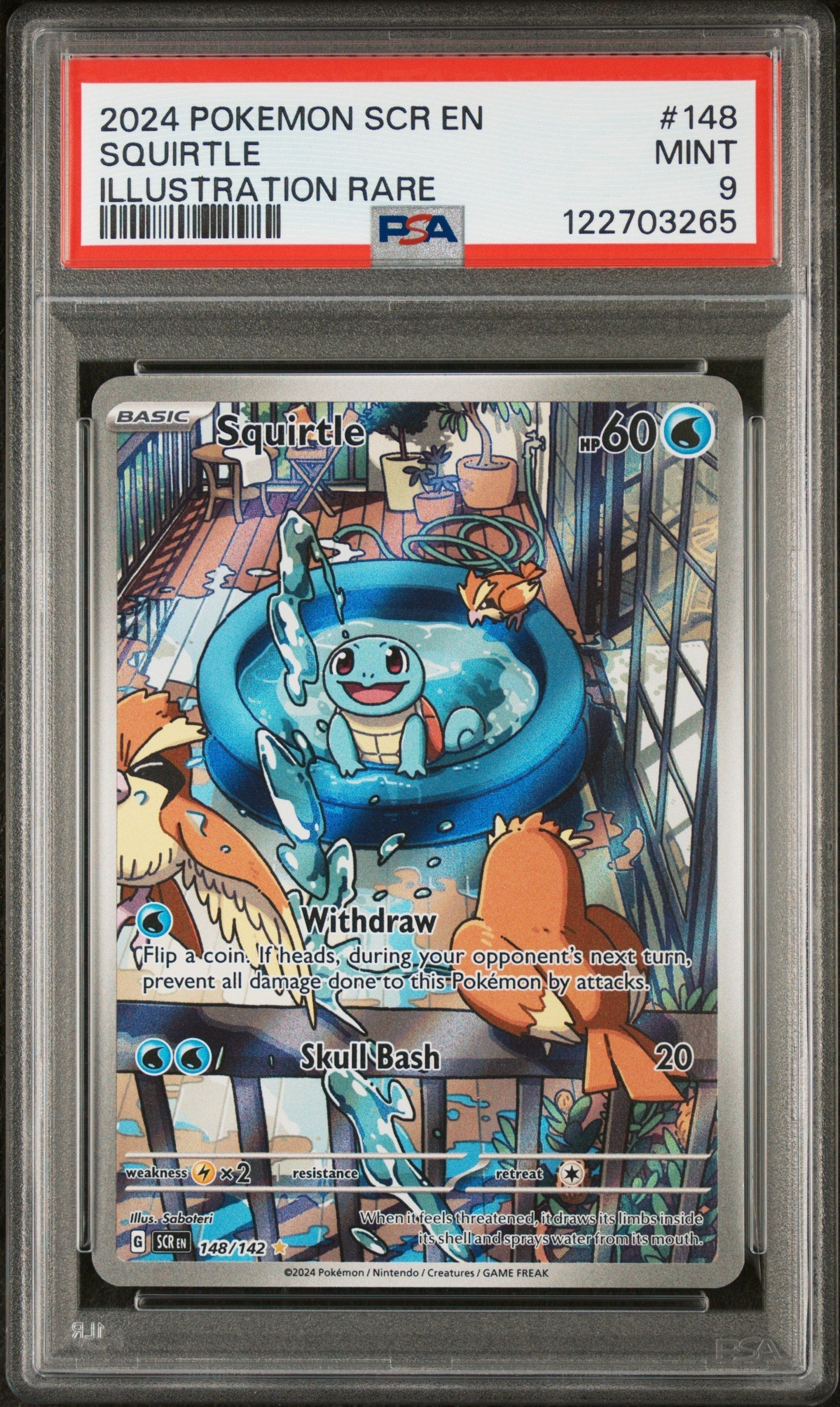 PSA MINT 9 Squirtle (148/142) [Scr En-Stellar Crown] - 122703265