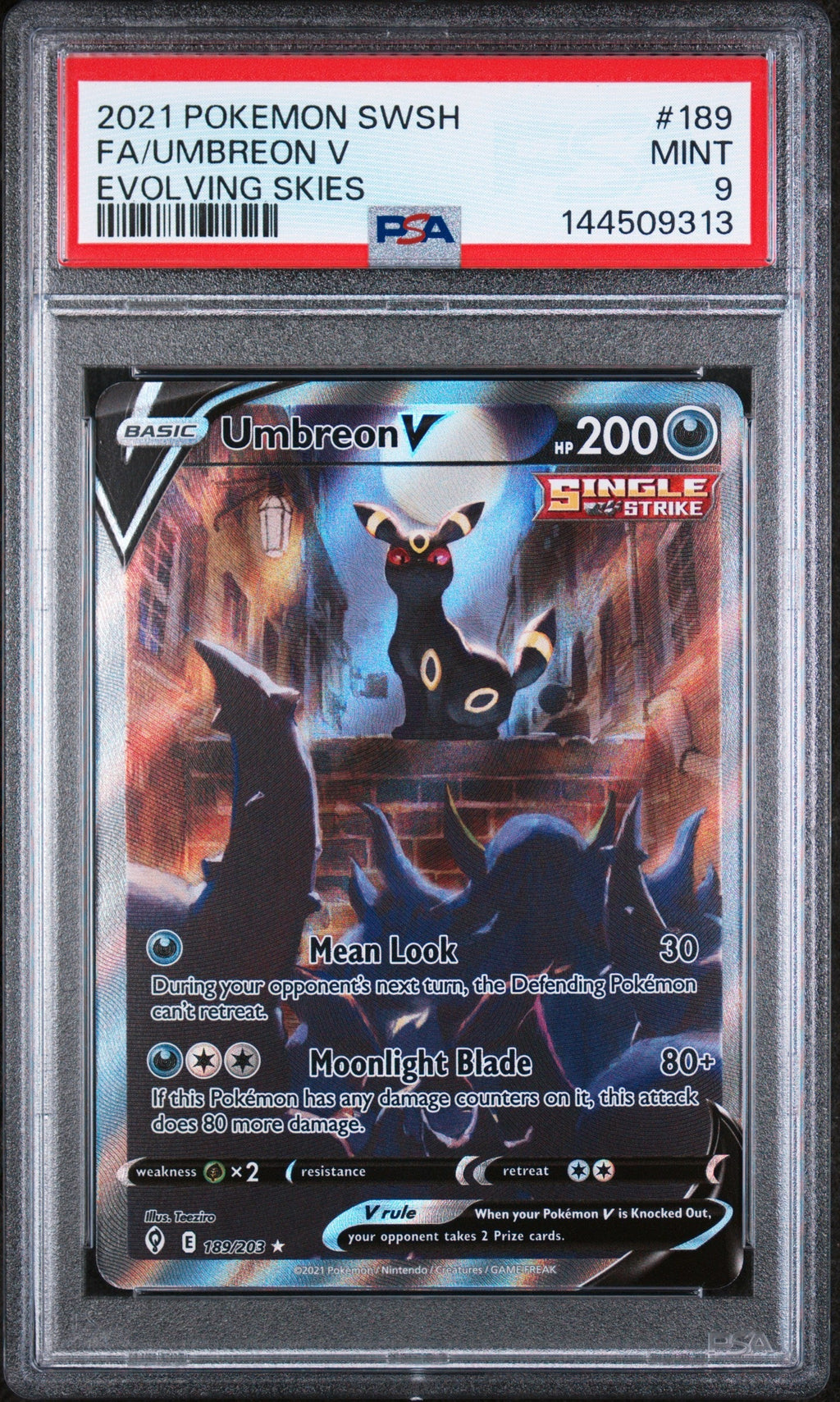 PSA MINT 9 Umbreon V (189/203) [Sword & Shield: Evolving Skies] - 144509313