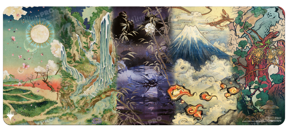 Kamigawa Neon Dynasty Land Compilation 6ft Table Playmat for Magic The Gathering