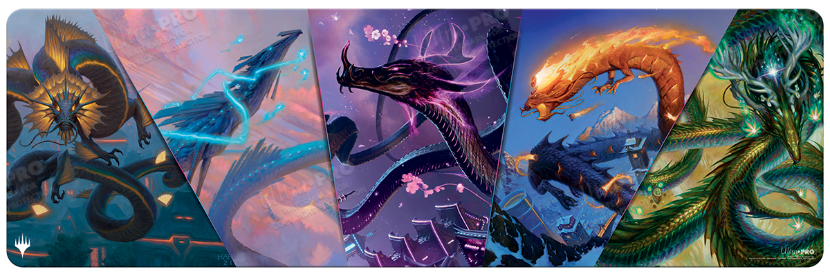 Kamigawa Neon Dynasty Sky Dragon Compilation 8ft Table Playmat for Magic The Gathering