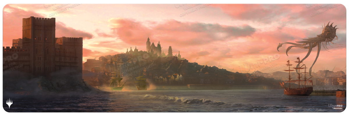 Commander Legends: Battle for Baldur's Gate Harbor with Nautiloid 8ft Table Playmat for Magic The Gathering