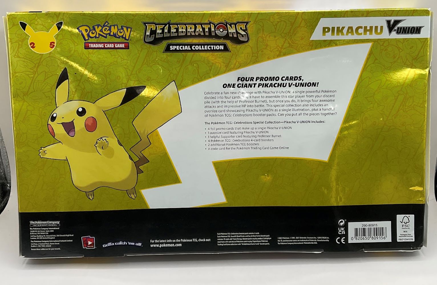 Pokemon Celebrations Special Collection [Pikachu V-Union] #1 *See Pictures for Condition*