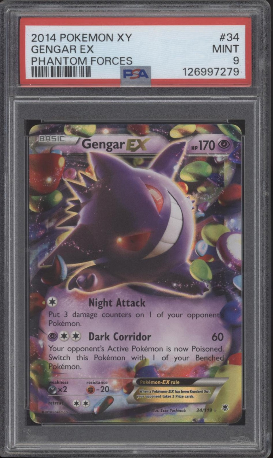 Gengar ex Pokemon Phantom Forces #34 PSA 9 #1