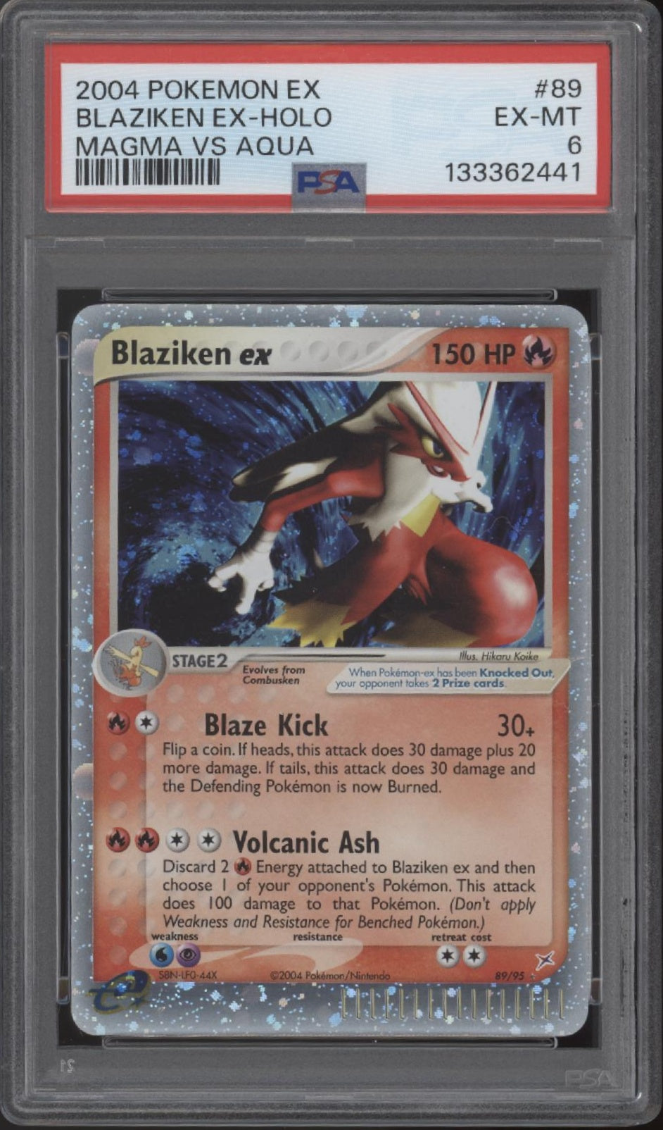Blaziken ex Pokemon Magma vs Aqua Holo #89 PSA 6