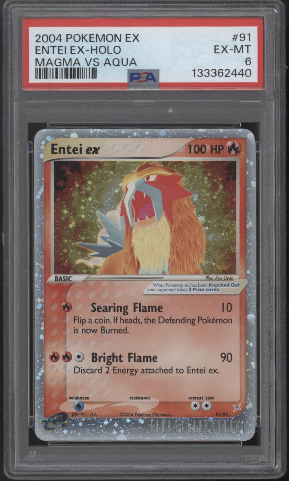 Entei ex Pokemon Magma vs Aqua Holo #91 PSA 6