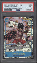 Monkey D Luffy One Piece Card Game A Fist of Divine Speed Manga Art #118 PSA 9