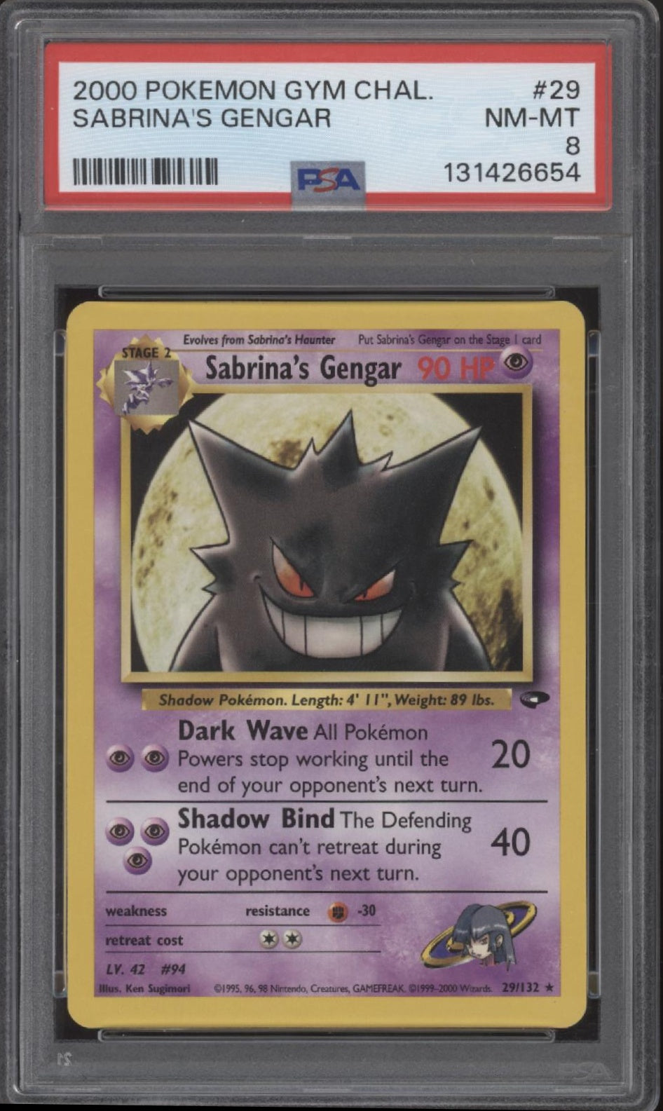 Sabrina's Gengar Pokemon Gym Challenge #29 PSA 8