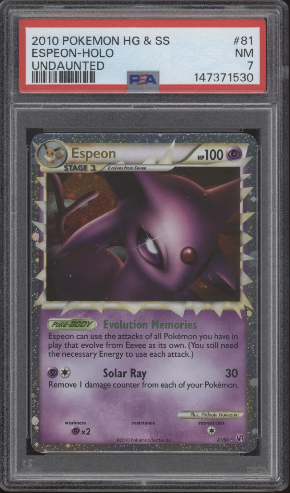 Espeon Pokemon Undaunted Holo #81 PSA 7