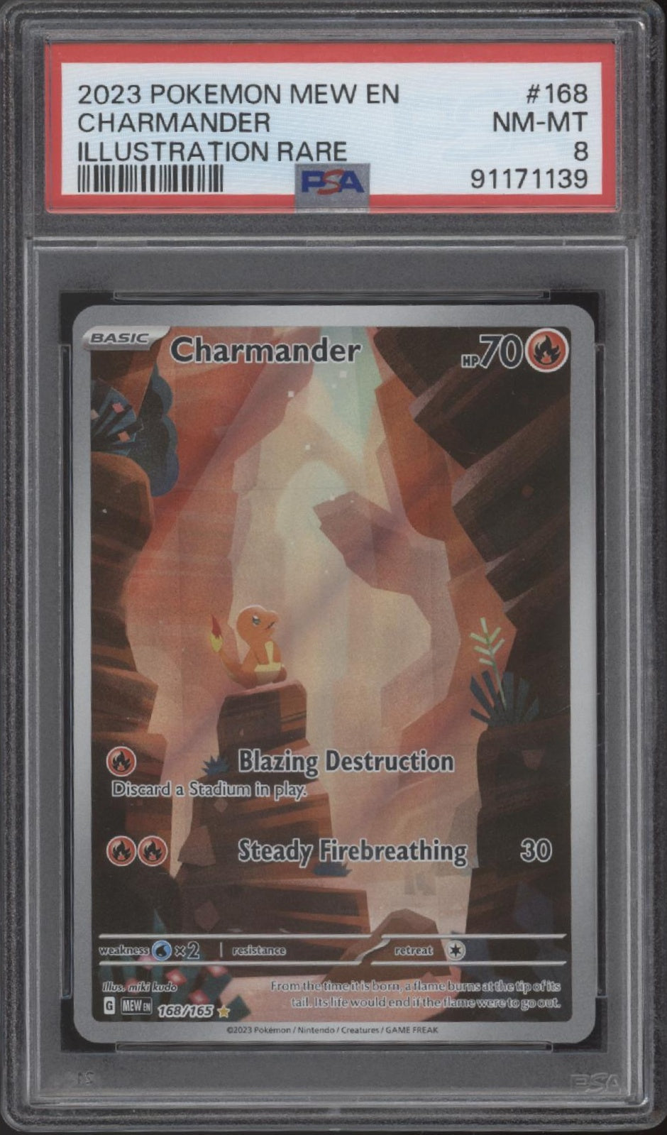 Charmander Pokemon 151 Illustration Rare #168 PSA 8