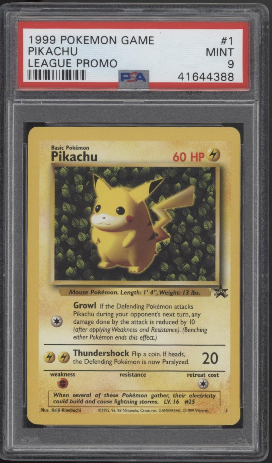 Pikachu Pokemon League Promo #1 PSA 9