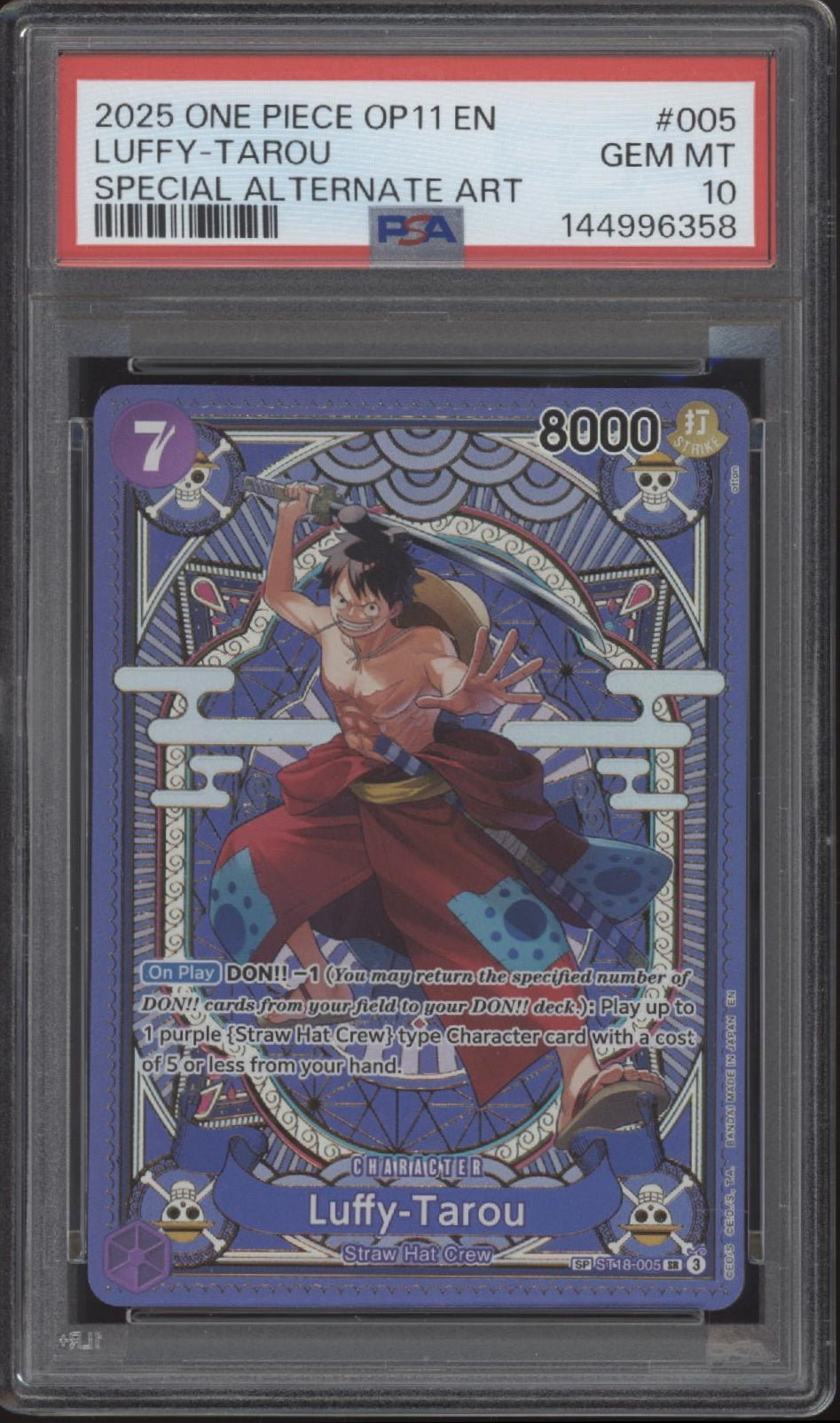 Luffy Tarou One Piece Card Game OP11 Special Alternate Art #005 PSA 10