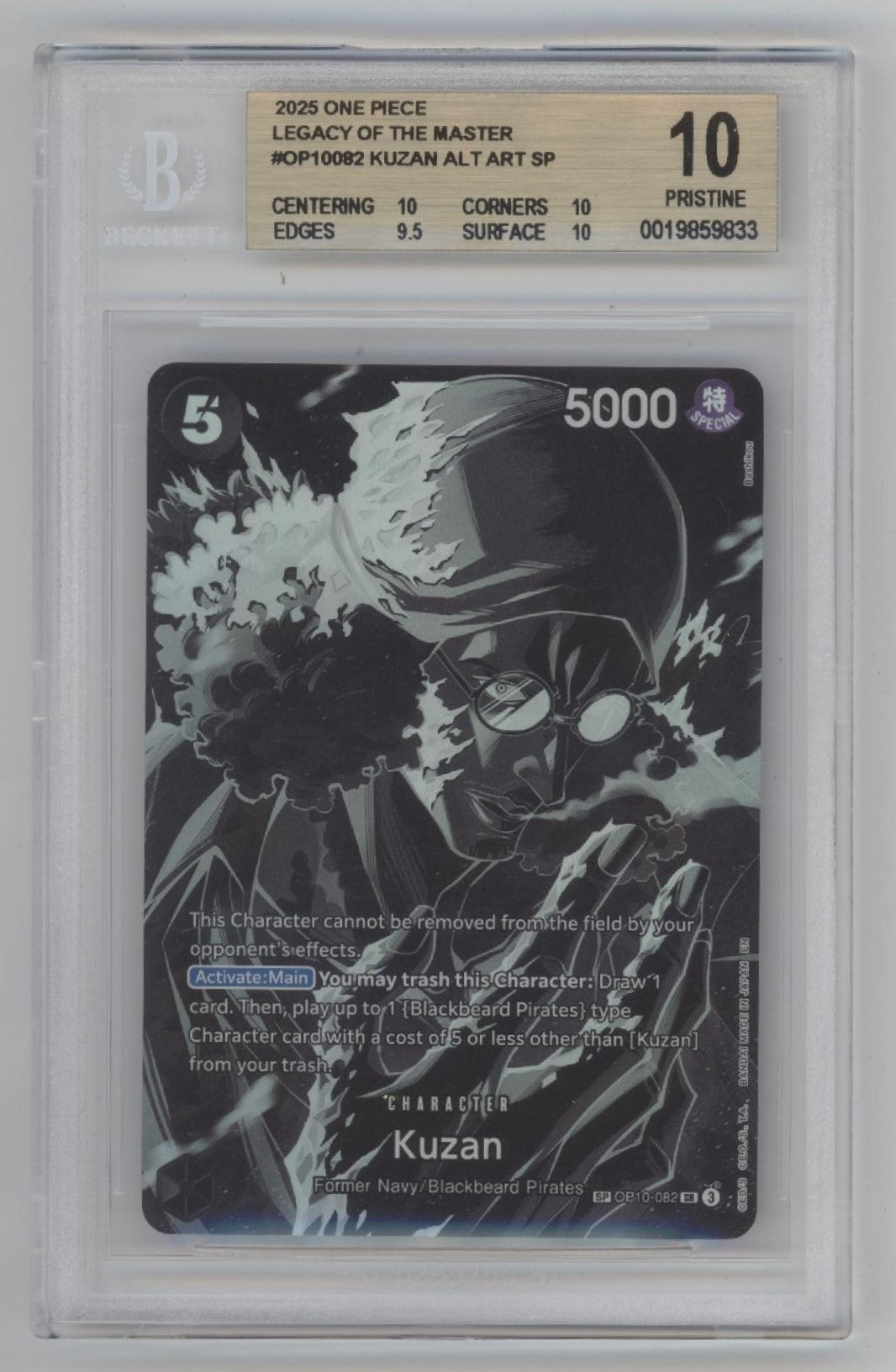 Kuzan One Piece Card Game OP10 Alternate Art #082 Beckett 10 Pristine