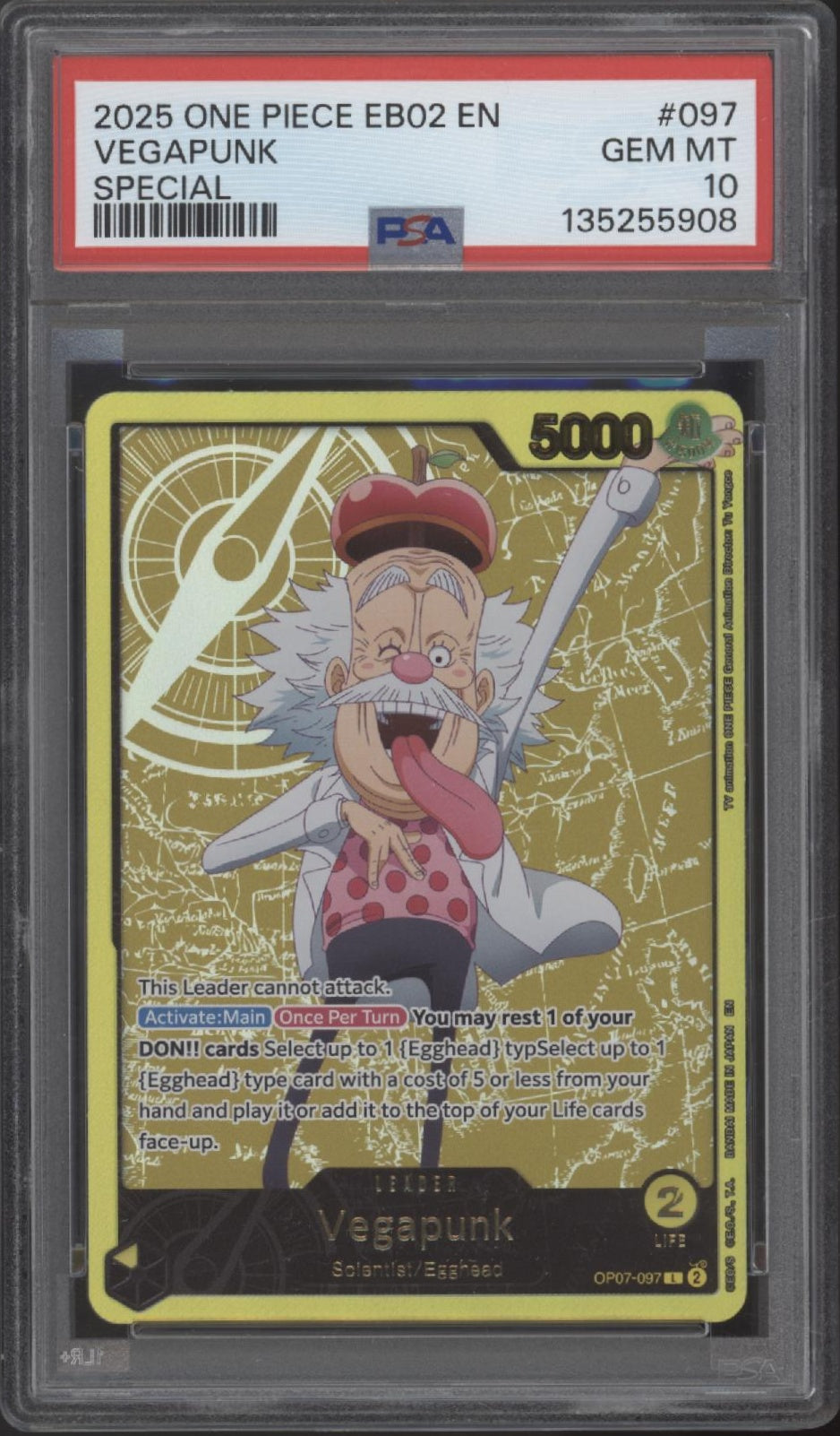 Vegapunk One Piece Card Game EB02 Special #097 PSA 10
