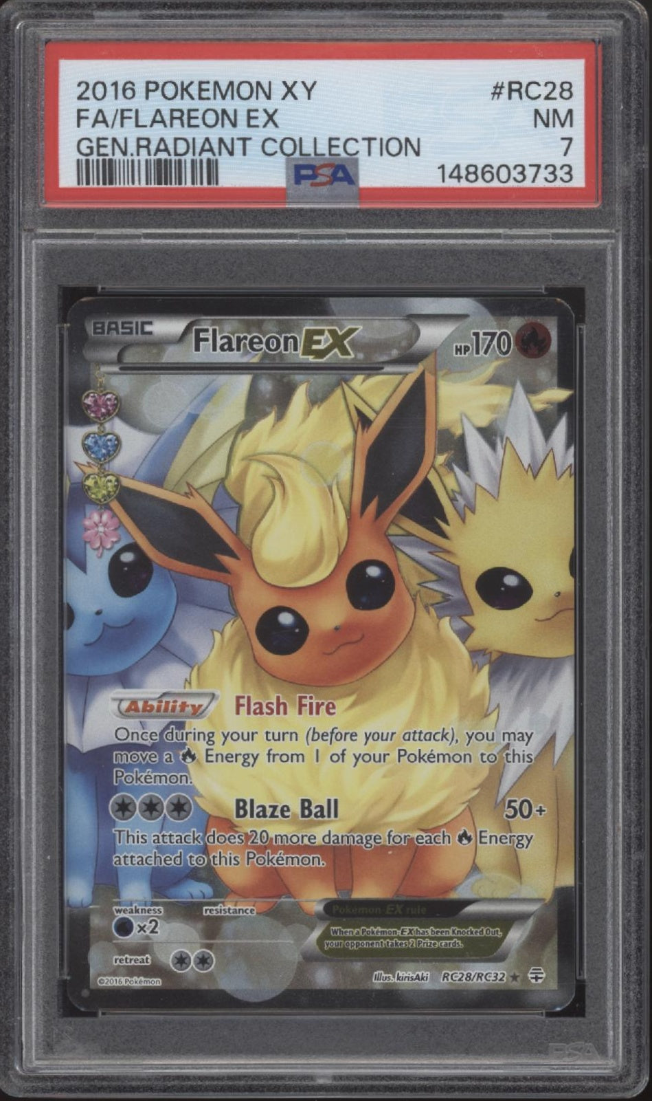 Flareon ex Pokemon Generations Radiant Collection Full Art #RC28 PSA 7