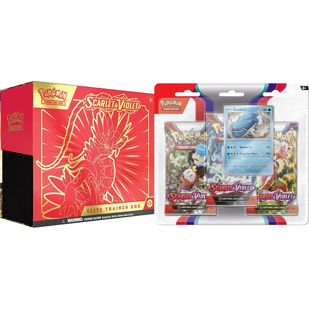 Pokemon TCG Scarlet and Violet Elite Trainer Box (ETB) - Koraidon & TCG: Scarlet and Violet Triple Pack - Dondozo (3 Boosters and Foil Promo Card)