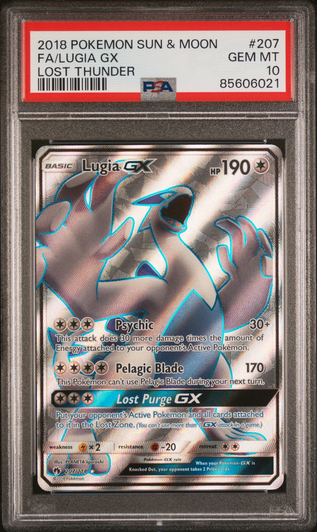 PSA GEM MT 10 Lugia GX (207/214) [Sun & Moon: Lost Thunder] - 85606021