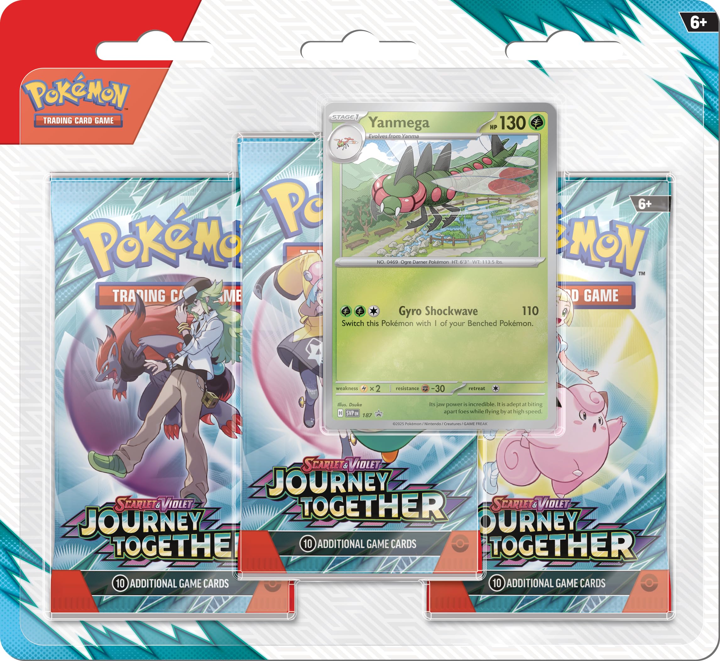 Pokemon Scarlet & Violet Journey Together 3-Pack Blister – Yanmega (3 Booster Packs & 1 Foil Promo Card)