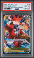 MONKEY D. LUFFY OP04 PRE-RELEASE-WINNER 2023 ONE PIECE PROMOS PSA GEM MT 10