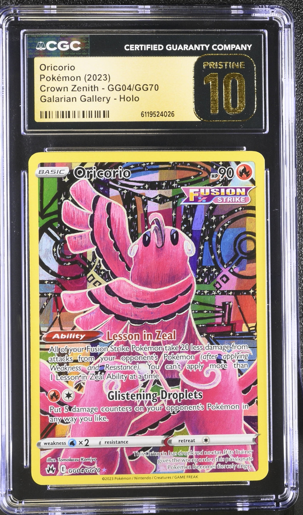 CGC PRISTINE 10 Oricorio (GG04/GG70) [Sword & Shield: Crown Zenith] - 6119524026
