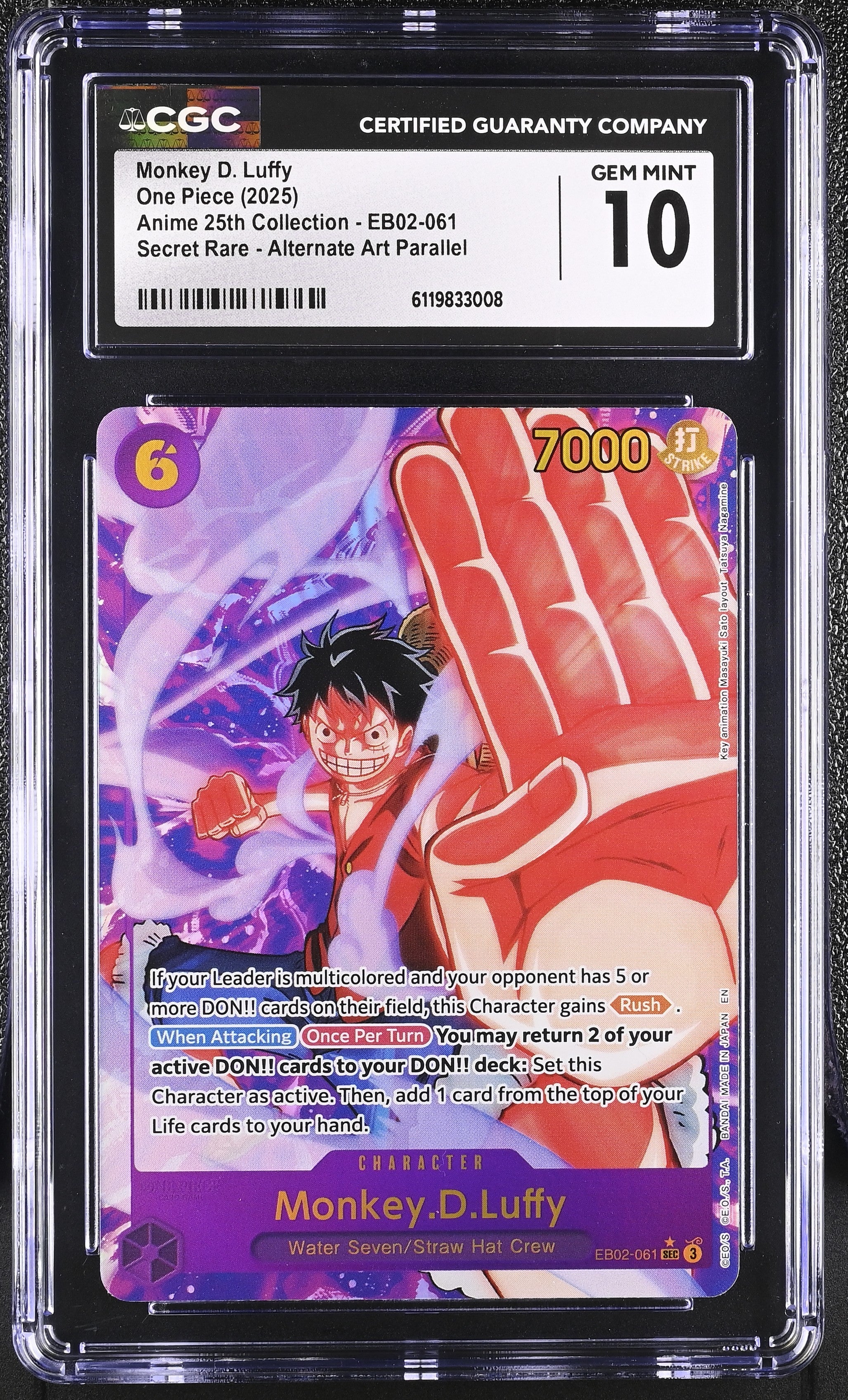CGC GEM MINT 10 Monkey D. Luffy [Anime 25th Collection] - 6119833008