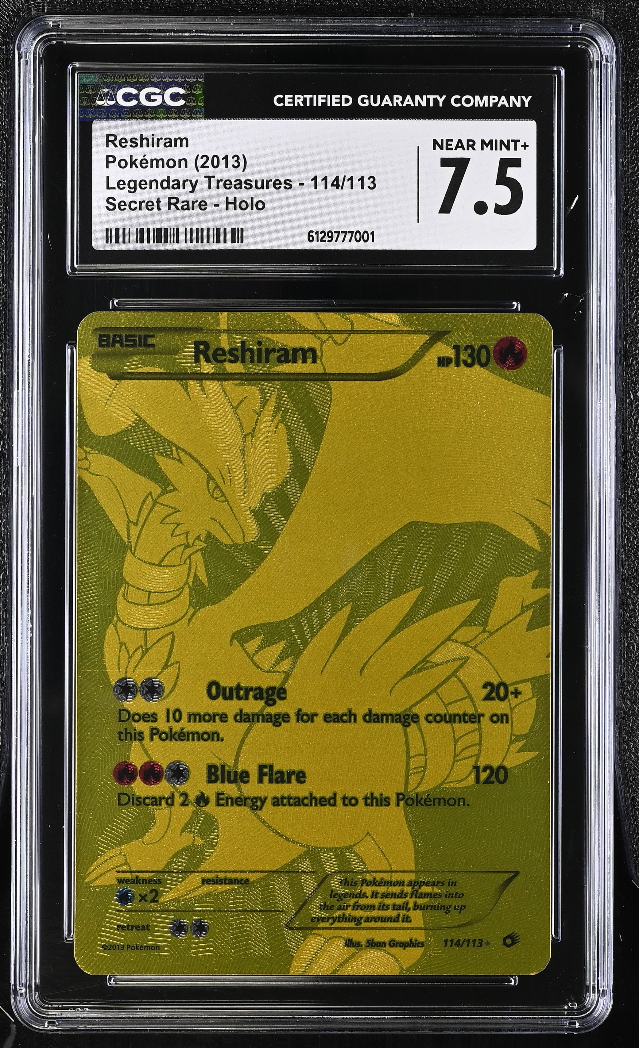 CGC 7.5 Reshiram (114/113) [Black & White: Legendary Treasures] - 6129777001