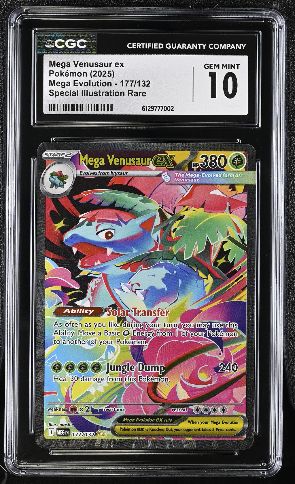 CGC GEM MINT 10 Mega Venusaur ex (177/132) [Mega Evolution: Base Set] - 6129777002