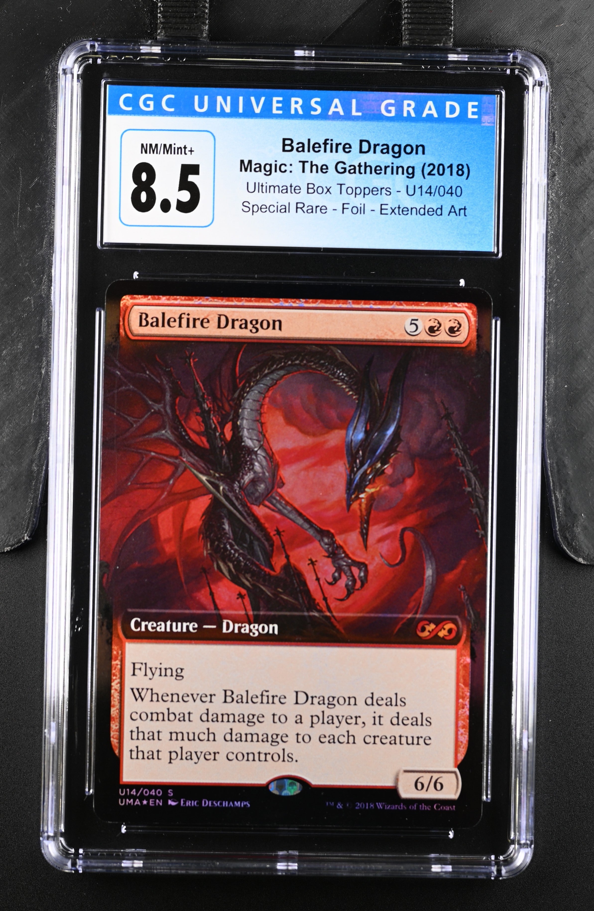2018 Magic The Gathering Ultimate Box Toppers Balefire Dragon U14/040 Foil CGC 8.5