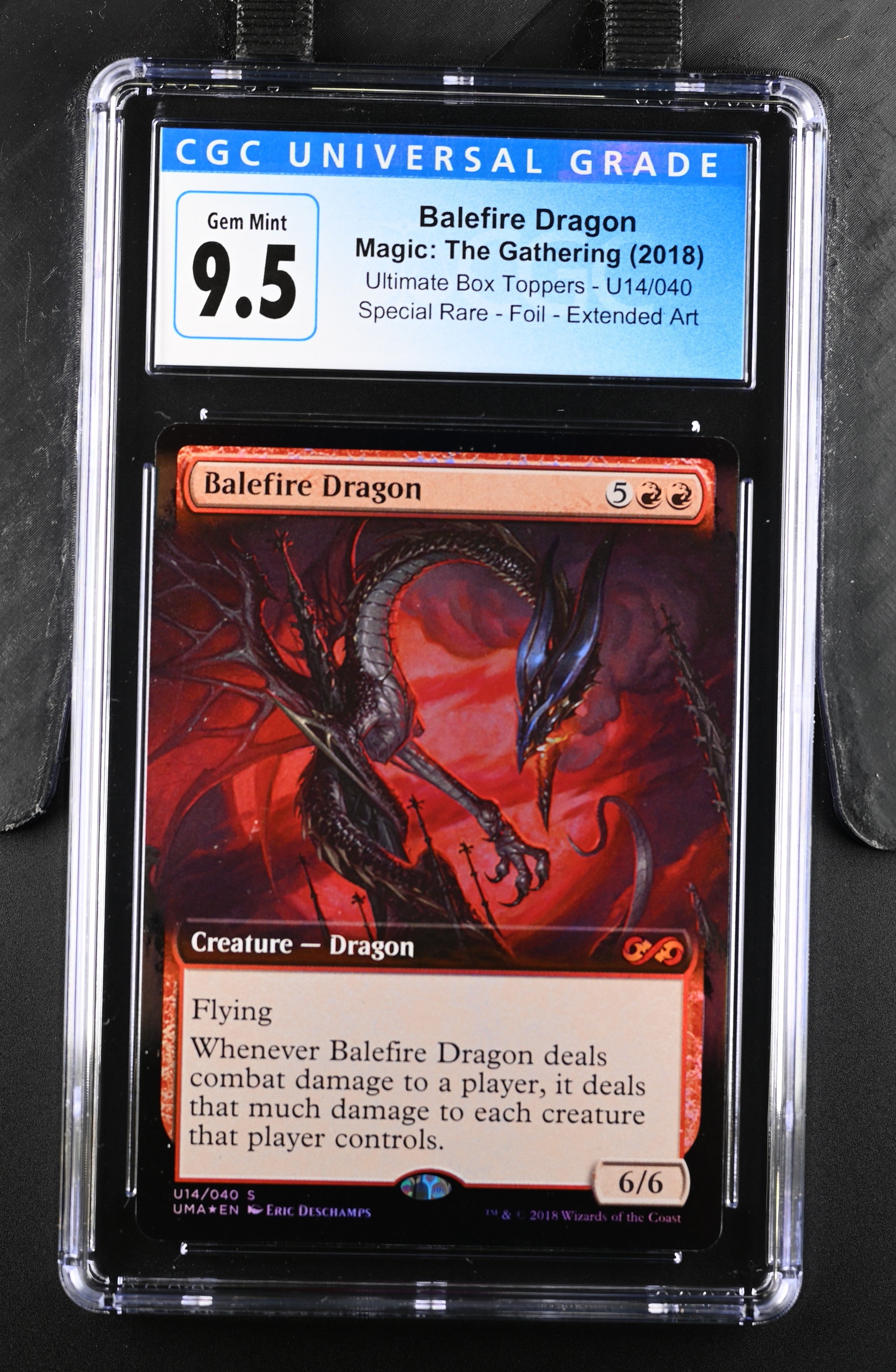 2018 Magic The Gathering Ultimate Box Toppers Balefire Dragon U14/040 Foil CGC 10