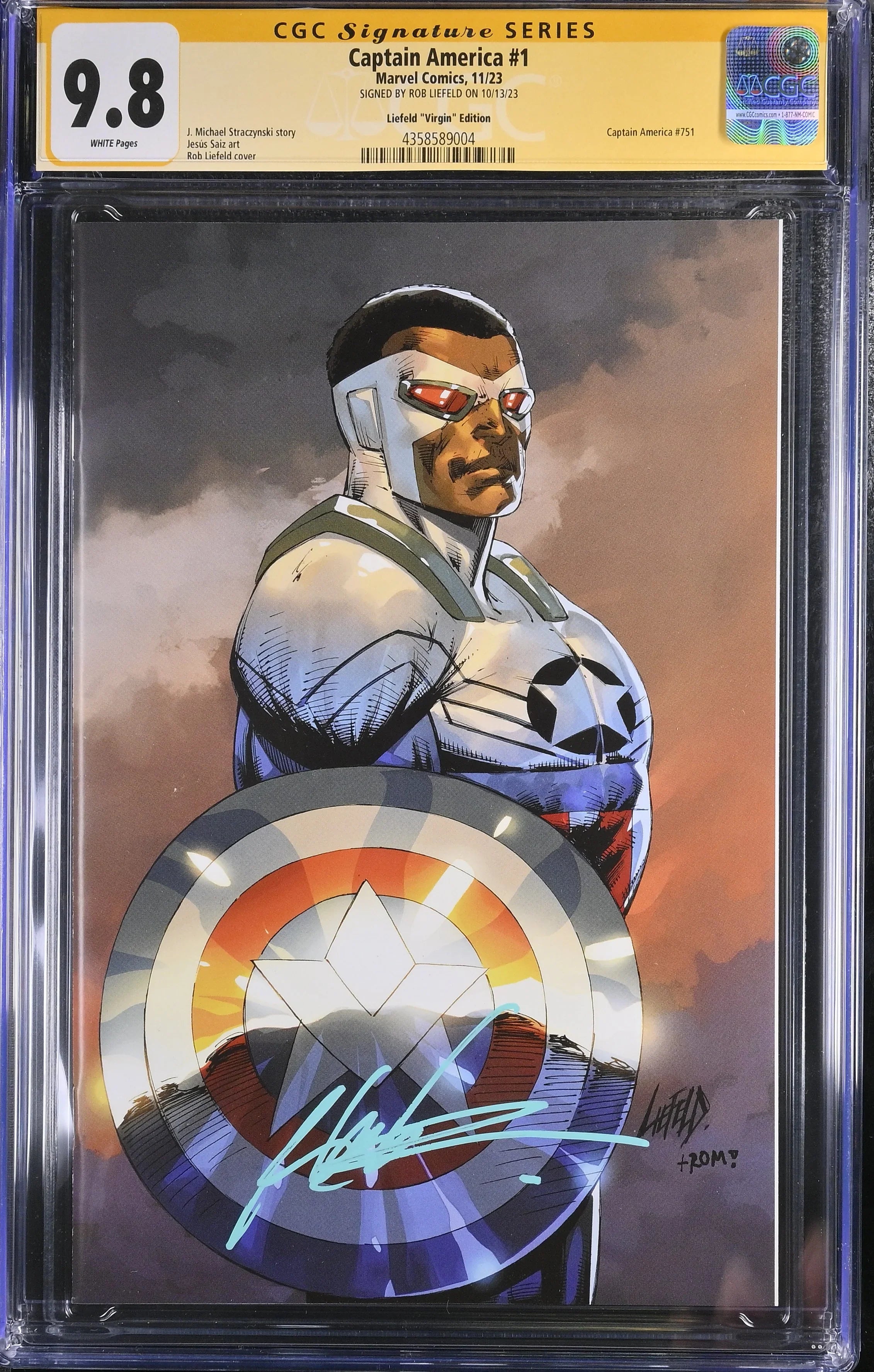 Captain America #1 - Rob Liefeld NYCC Virgin Edition - CGC Signature Series 9.8