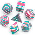 Foam Brain Games: RPG Gemstone Dice Set - Textured Turquoise Pink & Teal