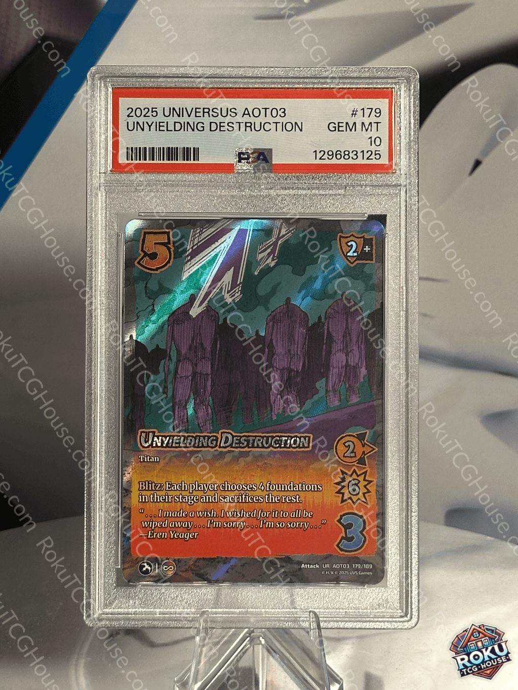 Unyielding Destruction - AOT: Apocalypse - Universus Card (PSA 10)