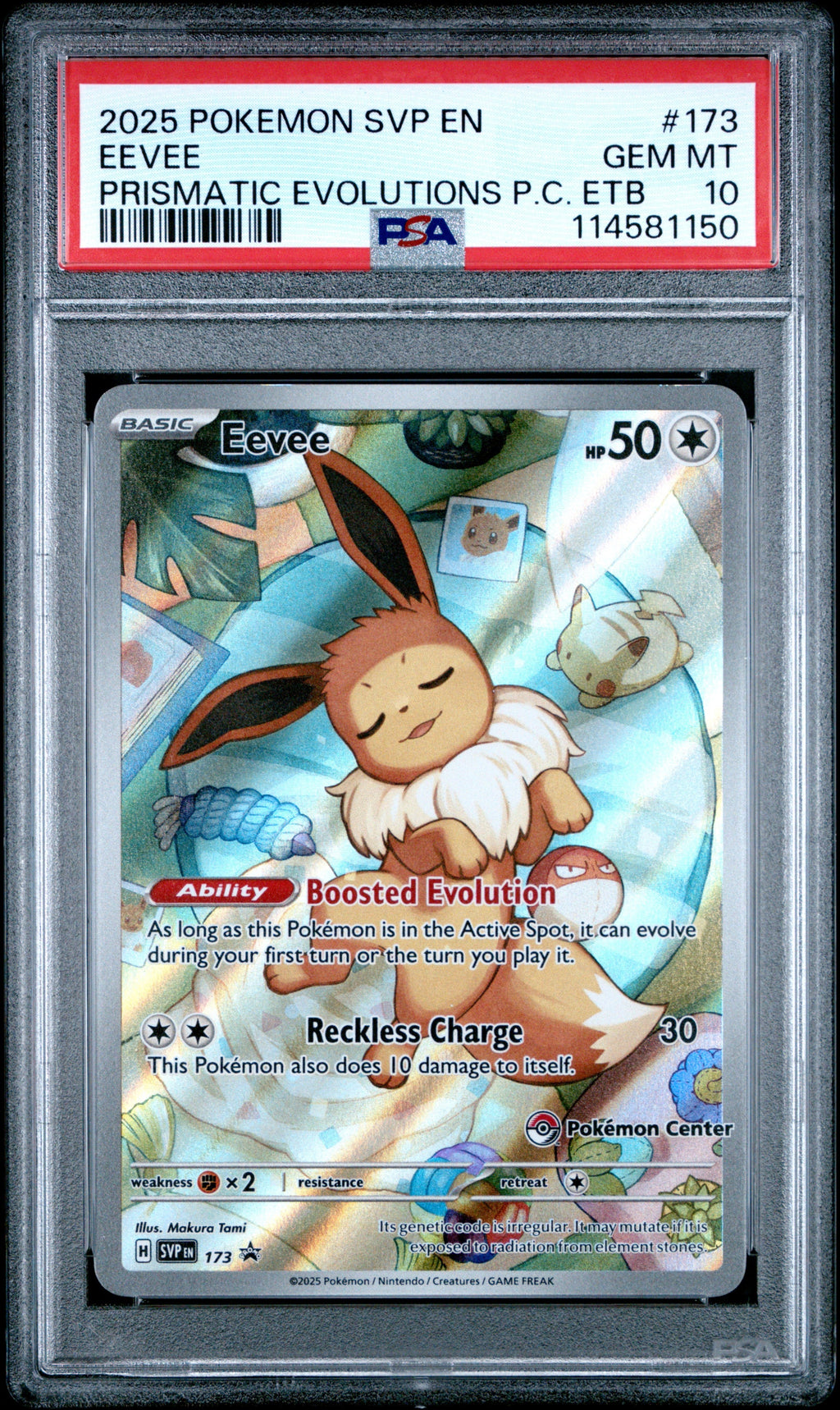 EEVEE PRISMATIC EVOLUTIONS PC ETB 2025 POKEMON SVP EN-SV BLACK STAR PROMO PSA GEM MT 10