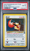 EEVEE-HOLO PROMO-POKEMON LEAGUE 2000 POKEMON PROMO BLACK STAR PSA NM-MT 8