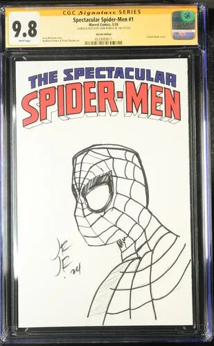 Spectacular Spider-Men #1 Sketch Edition - CGC Signature Series 9.8 John Romita Jr. Sketch