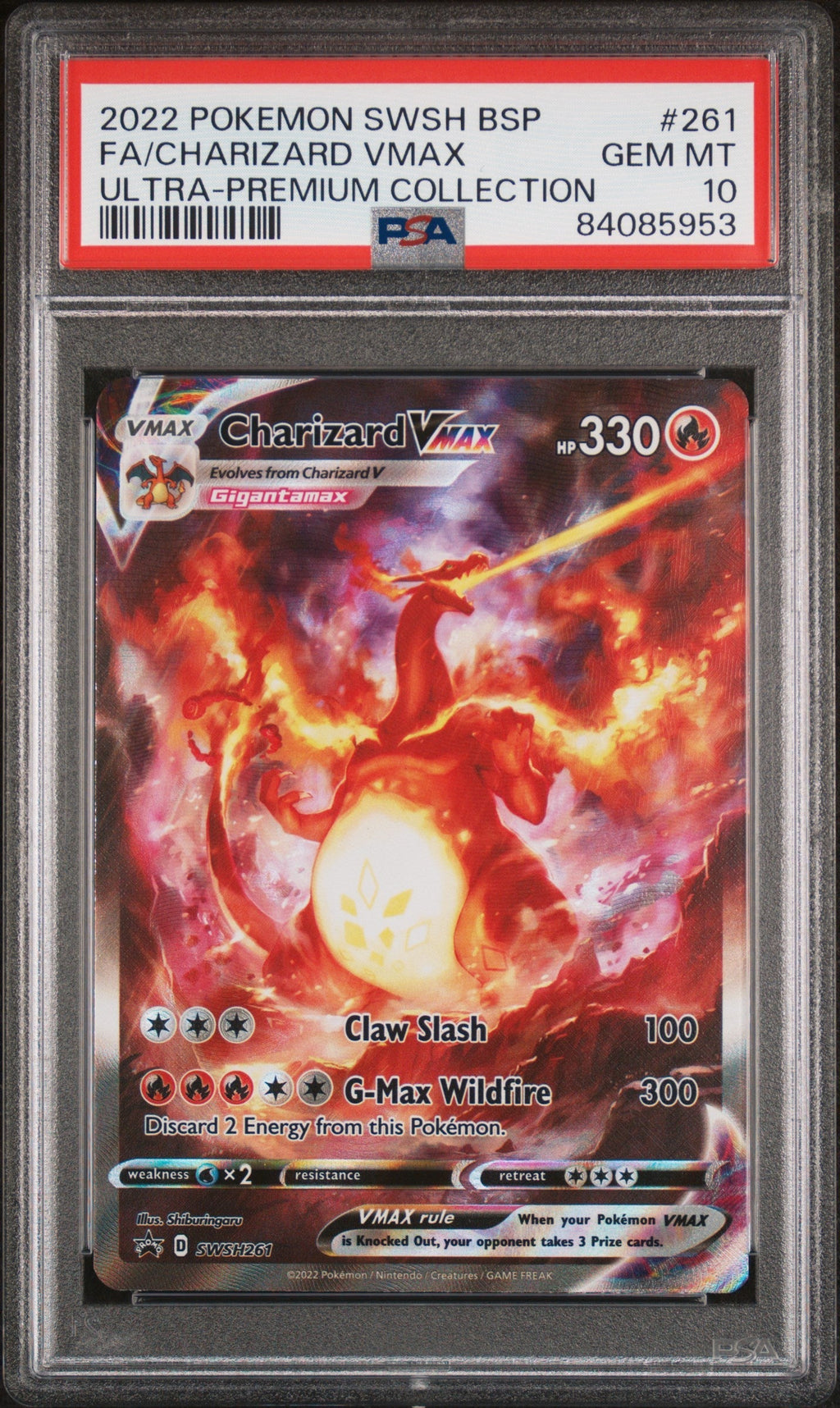 FA/CHARIZARD VMAX ULTRA-PREMIUM COLLECTION 2022 POKEMON SWSH BLACK STAR PROMO PSA GEM MT 10
