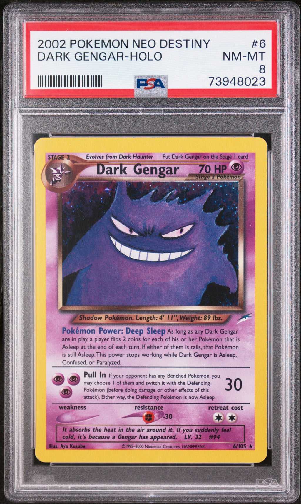 DARK GENGAR-HOLO 2002 POKEMON NEO DESTINY PSA NM-MT 8
