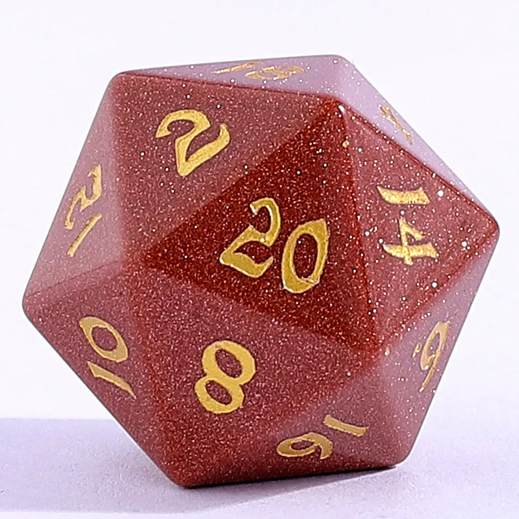 BRB071: Dragon's Hoard Gemstone Dice Set - Gold Sandstone