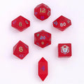 BRB074: Blasted Frosted Glass Dice Set - Red