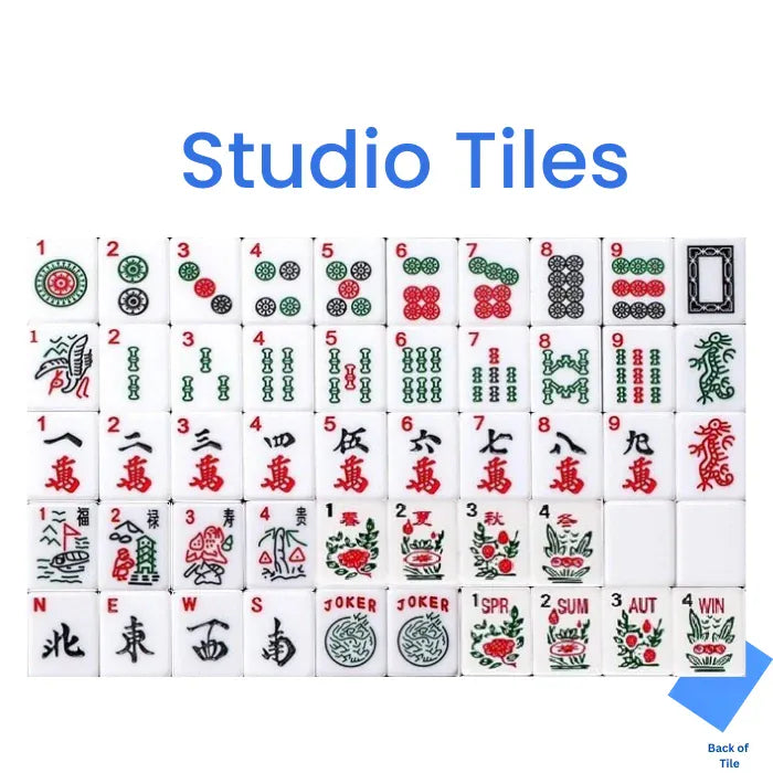 American Mahjong Tile Set (166 Tiles) - 2-Color Blue