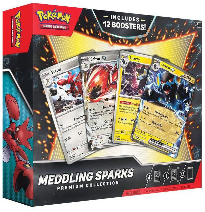 Pokemon TCG Meddling Sparks Premium Collection Box: 12 Booster Packs, 4 Foils, Oversized Card + Promo Digital Code Card