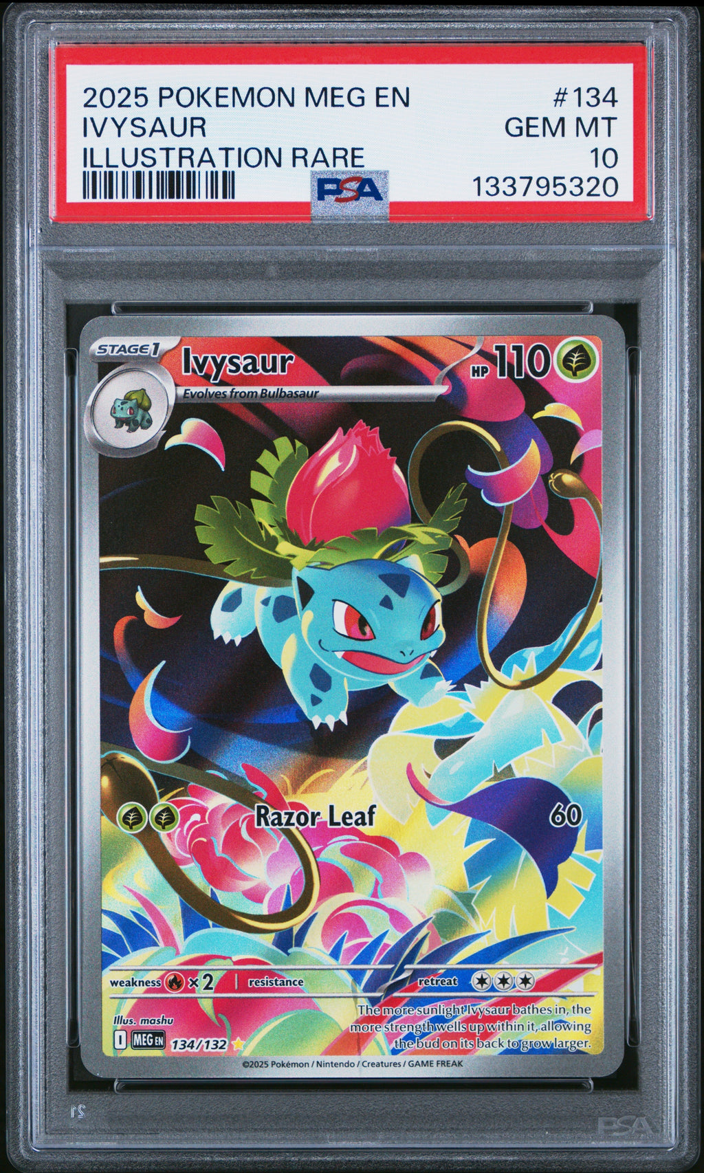 IVYSAUR ILLUSTRATION RARE 2025 POKEMON MEG EN-MEGA EVOLUTION PSA GEM MT 10